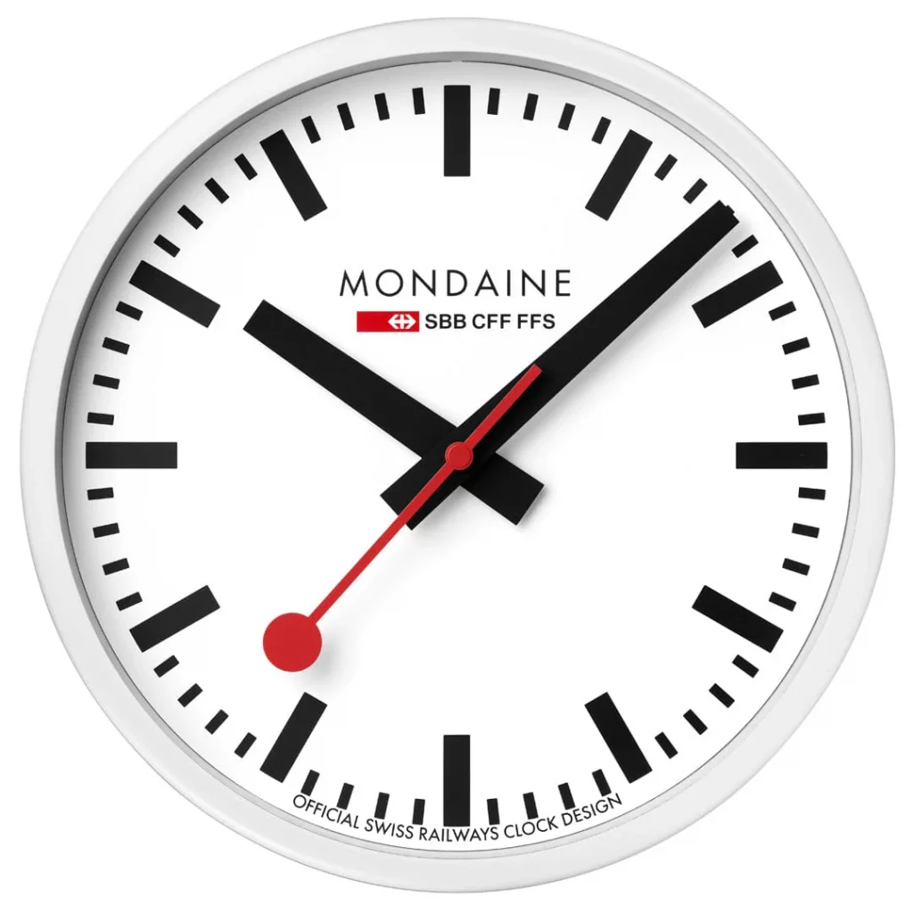 Mondaine Wanduhr 25 cm Weiß – Bahnhofsuhr | ChronoWert