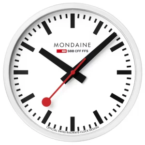 Mondaine Wanduhr 25 cm Weiß – Bahnhofsuhr | ChronoWert