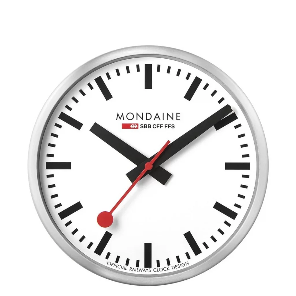 Mondaine Wanduhr 25 cm – Leise Schweizer Bahnhofsuhr